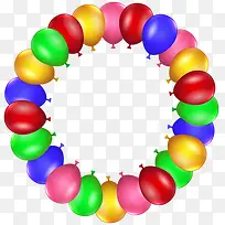 彩色气球圆圈圆形边框