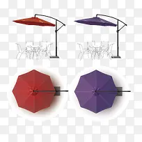 橙色遮阳伞