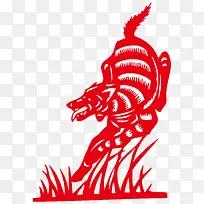 奔跑中的小狗剪纸