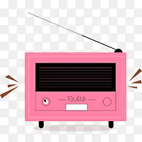 粉色简约收音机装饰图案