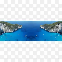 旅游度假海水背景banner
