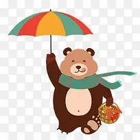 撑伞的小熊