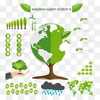 绿色生态信息图矢量素材
