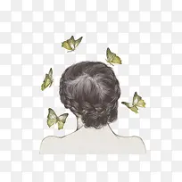 女性背影