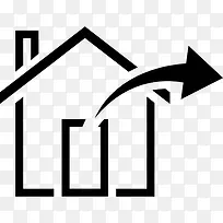 注销房屋符号与箭头指出正确的图标