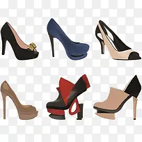 时尚的女性的鞋子矢量素材