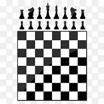 黑白手绘国际象棋盘