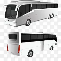 银灰色城市公交车