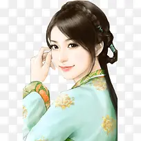 古典美女含情脉脉