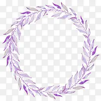 紫色水墨叶子花环