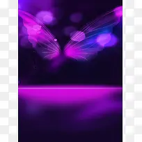 紫色黑色光效蝴蝶背景