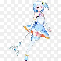 白衣白发的可爱小女生