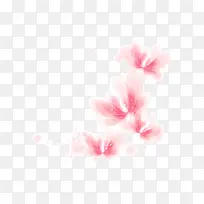 水彩粉红桃花
