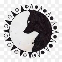 黑白狼效仿阴阳标志