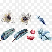 矢量手绘水彩插画