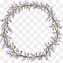 紫色水彩碎花花环