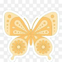 橙色的蝴蝶花纹设计