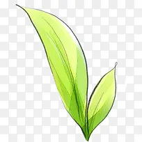 创意手绘合成绿色的植物芭蕉叶
