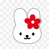 兔子头上的花朵