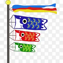 彩色鲤鱼旗子