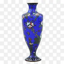蓝色雕花家居花瓶