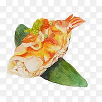 炸鱼肉手绘画素材图片