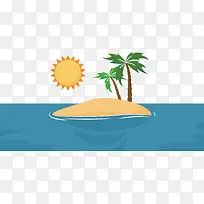 手绘海洋沙滩夏季装饰素材