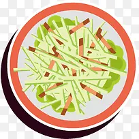 矢量手绘蔬菜沙拉