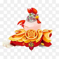 鸡年贺新春节日装饰元素