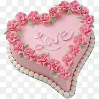 粉色爱心蛋糕