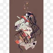 唯美东洋风动漫插画