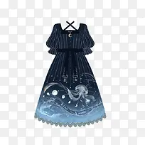 蓝色星空连衣裙