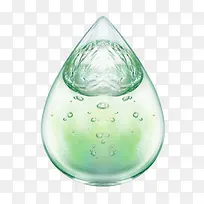 透明清澈绿色水滴
