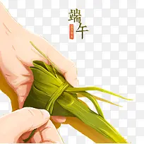 彩色创意端午节卡通插画