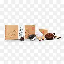 产品实物茶叶茶壶筷子