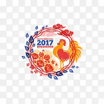 2017新年快乐装饰元素鸡年