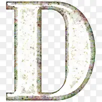 彩色花纹字母D