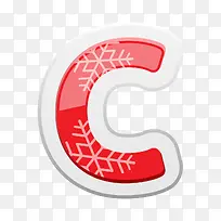 红色花纹字母C