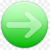 圆形常用按钮绿色图标向右按钮