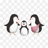 三口之家的幸福企鹅家庭