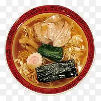 手绘美味海鲜鱼板面