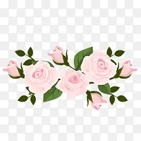 粉色玫瑰花植物矢量图