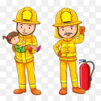 消防员与小孩
