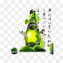 创意绿色啤酒