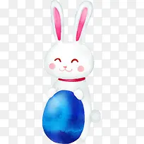 水彩可爱复活节兔子