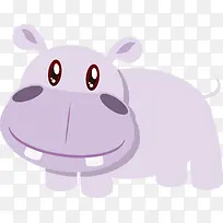 矢量可爱紫色小牛