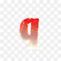 渐变红旗字母q