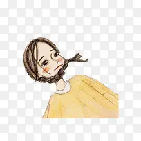 手绘女孩