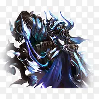 蓝色铠甲的高贵骑士