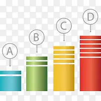 彩色柱形图英文序列